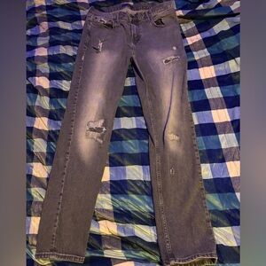 Dark Gray Distressed Skinny Jeans